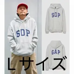 GAP x スチャダラパー アーチロゴフード付きパーカー L グレー フーディー