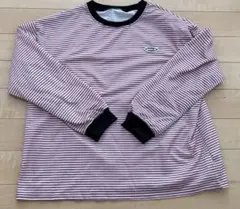 ピンク　ボーダーロンT