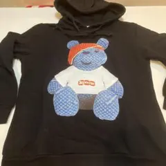 クマデザイン ブラックパーカー