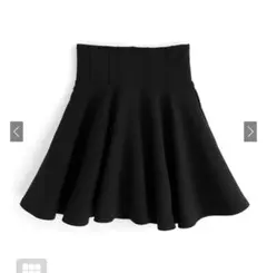 GRL インパン裏地付き コルセット風 フレアミニスカート ブラック gm728