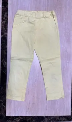 メゾピアノ ハート型ポケット付きパンツ 130サイズ　イエロー