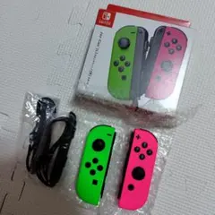 Switch ジョイコン ネオングリーン×ネオンピンク スプラトゥーンカラー