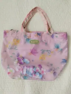 花柄ピンクトートバッグ