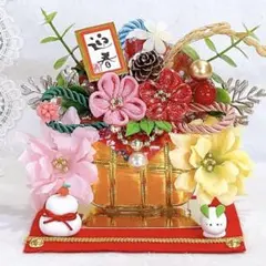 お正月飾り☆金俵☆かがみ餅☆雪うさぎ☆ちりめん細工☆つまみ細工☆ハンドメイド