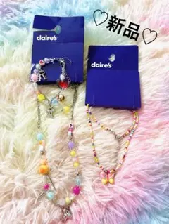 新品♡クレアーズ♡claires♡ネックレス♡ブレスレット♡セット♡平成レトロ