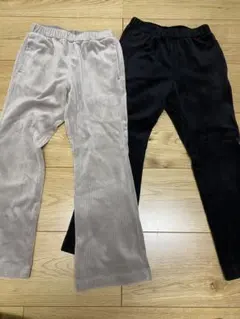 GUキッズ　フレアパンツ　ベロア風　2枚セット