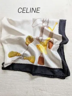 【美品】CELINE シルク100%スカーフ 装飾的プリント　イタリア製 美品】CELINE シルク100%スカーフ 装飾的プリント イタリア製 - メルカリ