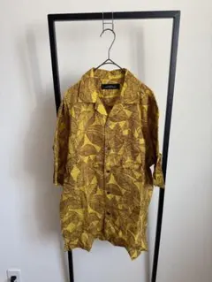 【完売品／未使用に近い】グリーンレーベルリラクシング リーフ柄シャツ S