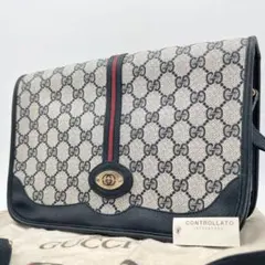 ✨美品✨GUCCI GG ショルダーバッグ ホースビット ネイビー レザー 