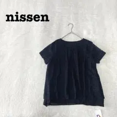 DE0461【ニッセンnissen】シアーカットソー【M】シレット刺繍 透け感のサムネイル