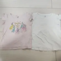 ユニクロUNIQLO　ディズニープリンセス&白 Tシャツ 110 2枚セット