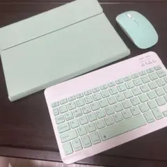 ミントグリーン Bluetoothキーボードとマウス　iPad 9ケース
