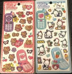 サンリオ　日焼けキティ ポチャッコ 平成はっぴーフォン ステッカー シール