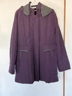 ハルメク★キルティングコートフード付き★LL