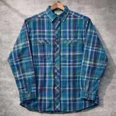 80s エルエルビーン チェック フランネルシャツ ポルトガル製 春服 90s