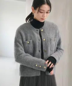 green label relaxing デイリーエリートカーディガン　グレー