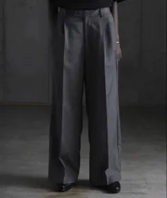 CALLNE ウールブレンドヘリンボーン 2タックスラックス