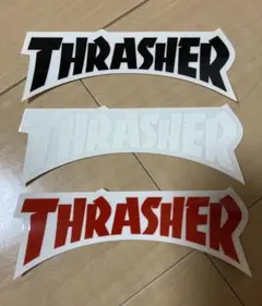 THRASHER ステッカー 3枚セット 黒 白 赤