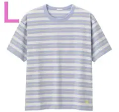 完売❗️送料込❗️ GU✖️ハンテンボーダービックTシャツ　Ｌ　未使用　ブルーのサムネイル