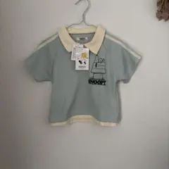 新品　PEANUTS スヌーピー 80サイズ　75周年　ワッフル ポロシャツのサムネイル