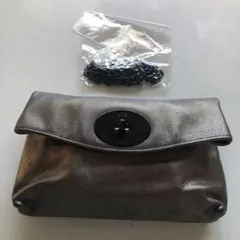 COACH シルバー クラッチバッグ チェーン付き