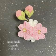 さくら✿つまみ細工のブローチ