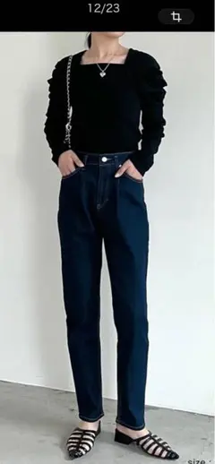 Re:EDITカットオフ ダメージジーンズデニムパンツネイビー LLインディゴのサムネイル