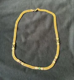 ゴールド製　マルチカラー ストーン ネックレス