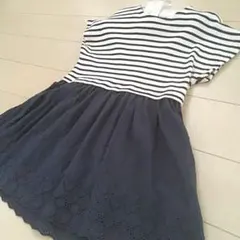 ZARA未使用ネイビーボーダーワンピース　お稽古にも