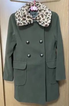 オリーブグリーン ダブルブレスト チェスターコート