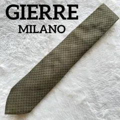 GIERRE ジエレ イタリア製 シルク100% 総柄 ネクタイ グリーン