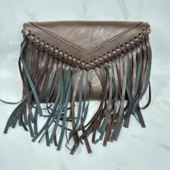 レディース フリンジメッセンジャーバッグ ウエスタンクレセントショルダーバッグ