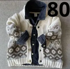 gap baby 80 デニムシャツ　カウチンニット　セーター　セット