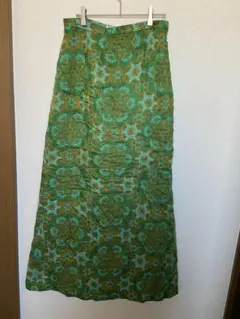 Jobrey 花柄 ロング スカート グリーン モダン 緑 レディース