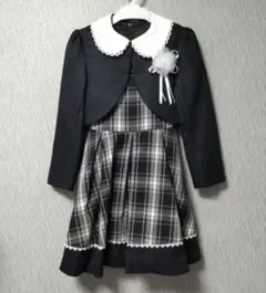 ブラックチェック柄 ワンピース130cm