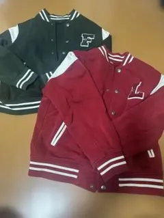 UNIQLO スタジャン 2着セット 140 赤 緑 お揃い