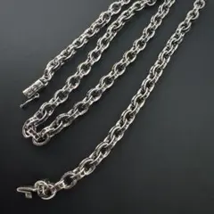 早い者勝ち！シルバー925 CHペーパーチェーンネックレス50cm 燻加工