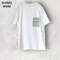 グローバルワーク　ポケット付き半袖Tシャツ　ホワイト　M コットン混のサムネイル