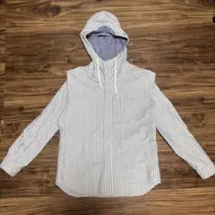 RAGEBLUE フード付きストライプシャツ