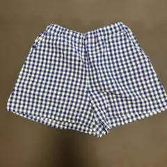青と白のチェック ショートパンツ