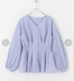 【美品】SENSE OF PLACE Vネックウエストマークブラウス