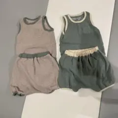 双子向け　パンツ付きロンパースセット 70cm