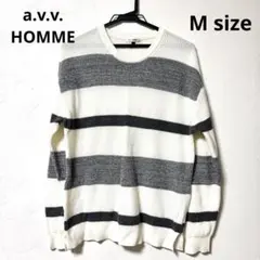 a.v.v HOMME ストライプ セーター M メンズ ボーダー 長袖のサムネイル