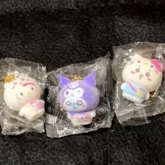【3点】ちいかわ　サンリオ　フロッキーマスコット　チャーム　クロミ　ハローキティ