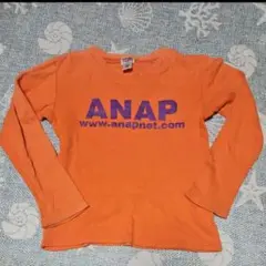 同封無料 120㎝ ANAP ロンT オレンジ 長袖Tシャツ