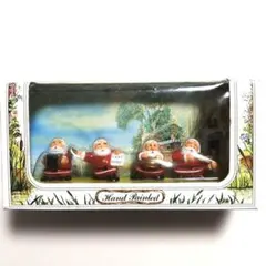 手描きサンタクロースフィギュア4体セット