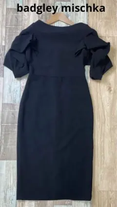 タグ付き未使用品 BADGLEY MISCHKA 6 長袖ワンピース ブラック タグ付き未使用品 BADGLEY MISCHKA 6 長袖ワンピース ブラック