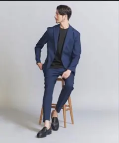 美品✨ BEAUTY&YOUTH LANATECセットアップ ロイヤルブルー Mのサムネイル