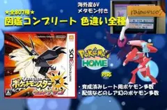 中古　ポケモン　ウルトラサン　図鑑コンプリート全807種類　色違い全種　育成済