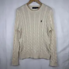 現行タグ ポロ ラルフローレン ケーブルニット クルーネック セーター S